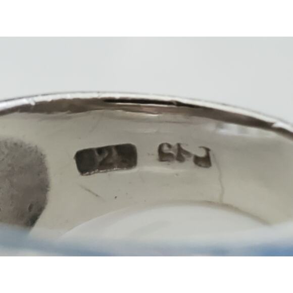 Vintage CFJ Designer Sterling Silver Onyx Ring - Picture 7 of 9